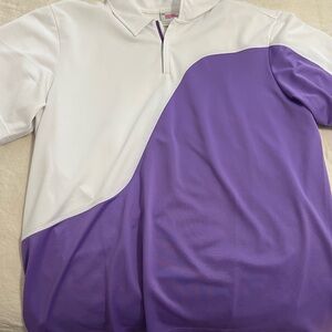 White and Purple Polo Shirt